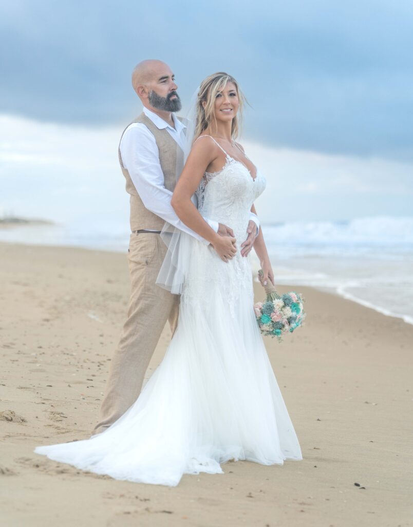 Bride and Groom on the beach